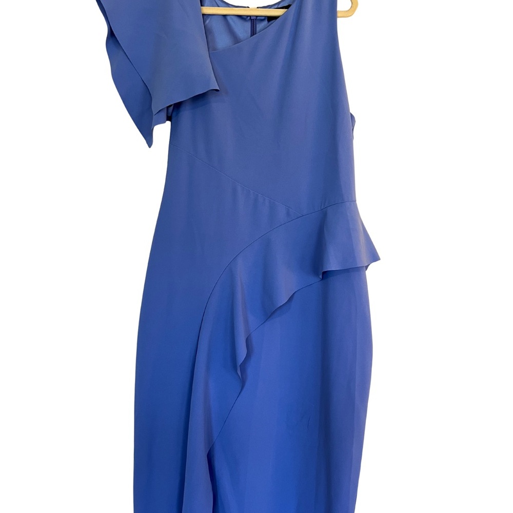 Chic Blue Asymmetrical Midi Dress